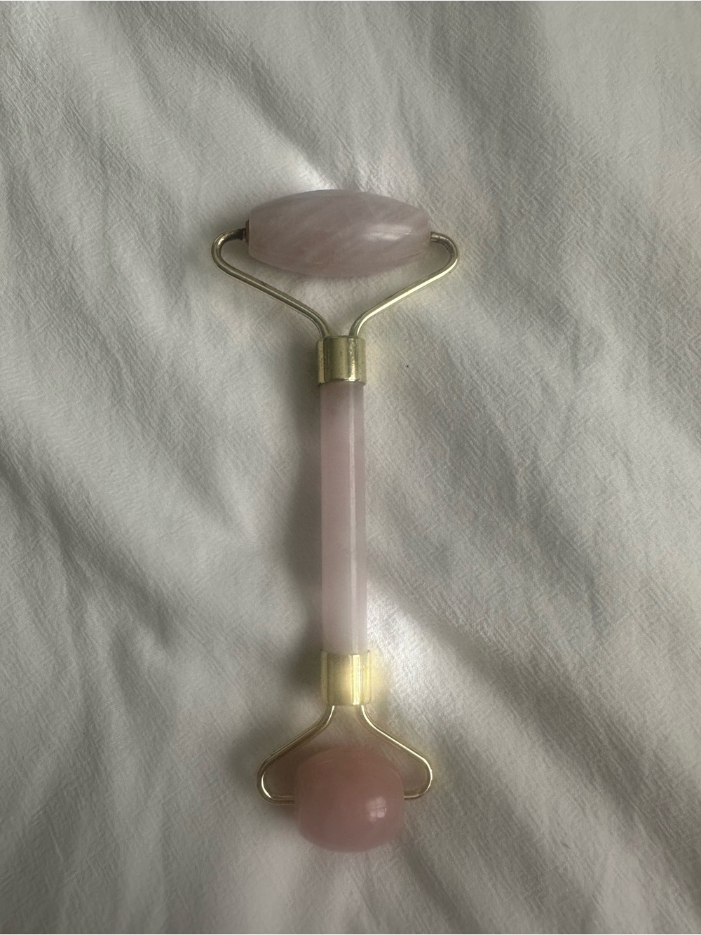 Ulta Beauty Rose Quartz Facial Roller - Light Pink with Gold Accents